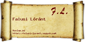 Falusi Lóránt névjegykártya